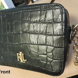 Ralph Lauren black crocodile crossbody purse